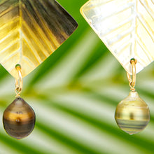 Load image into Gallery viewer, READY TO SHIP Mother of Pearl &amp; Civa Fiji Pearl Earrings - 18k Gold Vermeil FJD$

