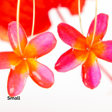 Load image into Gallery viewer, READY TO SHIP Frangipani Flower Resin Hoop Earrings - 14k Gold Fill FJD$
