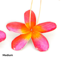 Load image into Gallery viewer, READY TO SHIP Frangipani Flower Resin Hoop Earrings - 14k Gold Fill FJD$
