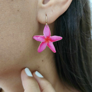 READY TO SHIP Frangipani Flower Earrings - 14k Gold Fill FJD$