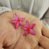 READY TO SHIP Frangipani Flower Earrings - 14k Gold Fill FJD$