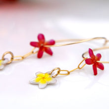 Load image into Gallery viewer, READY TO SHIP Frangipani &amp; Hibiscus Flower Hoop Earrings - 14k Gold Fill FJD$
