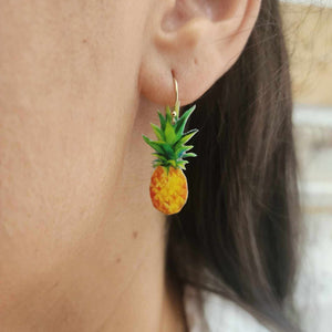READY TO SHIP Pineapple Resin Earrings - 14k Gold Fill FJD$
