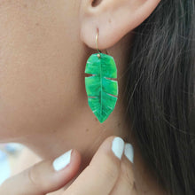Load image into Gallery viewer, READY TO SHIP Leaf Resin Earrings - 14k Gold Fill FJD$
