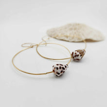 Load image into Gallery viewer, READY TO SHIP Shell Hoop Earrings - 14k Gold Fill FJD$
