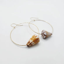 Load image into Gallery viewer, READY TO SHIP Shell Hoop Earrings - 14k Gold Filled FJD$
