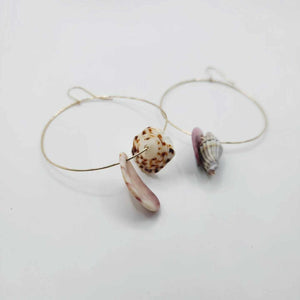 READY TO SHIP Shell Hoop Earrings - 14k Gold Filled FJD$