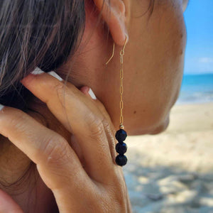 READY TO SHIP Natural Stone Drop Earrings - 14k Gold Fill FJD$