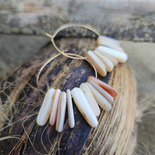 Load image into Gallery viewer, READY TO SHIP Tumbled Shell Hoop Earrings - 14k Gold Fill FJD$

