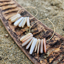 Load image into Gallery viewer, READY TO SHIP Tumbled Shell Hoop Earrings - 14k Gold Fill FJD$

