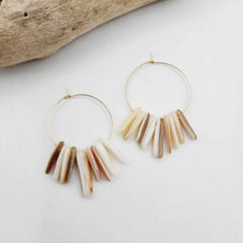 Load image into Gallery viewer, READY TO SHIP Tumbled Shell Hoop Earrings - 14k Gold Fill FJD$
