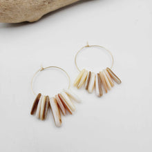 Load image into Gallery viewer, READY TO SHIP Tumbled Shell Hoop Earrings - 14k Gold Fill FJD$
