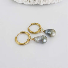 Load image into Gallery viewer, Civa Fiji Pearl Huggie Earrings - Gold Plated FJD$
