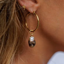 Load image into Gallery viewer, Civa Fiji Pearl Hoop Earrings - Gold Plated FJD$

