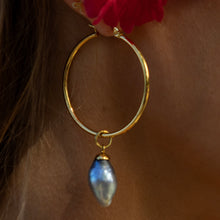 Load image into Gallery viewer, Civa Fiji Pearl Hoop Earrings - Gold Plated FJD$
