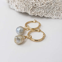 Load image into Gallery viewer, Civa Fiji Pearl Huggie Earrings - Gold Plated FJD$
