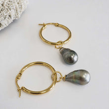 Load image into Gallery viewer, Civa Fiji Pearl Hoop Earrings - Gold Plated FJD$
