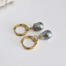 Load image into Gallery viewer, Civa Fiji Pearl Huggie Earrings - Gold Plated FJD$
