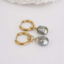 Load image into Gallery viewer, Civa Fiji Pearl Huggie Earrings - Gold Plated FJD$
