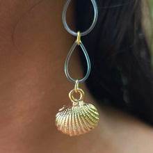 Load image into Gallery viewer, READY TO SHIP Shell Charm &amp; Fishing Line Earrings - Gold Plated FJD$
