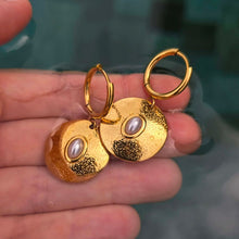 Load image into Gallery viewer, READY TO SHIP Freshwater Pearl Hoop Earrings - Gold Plated FJD$
