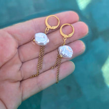 Load image into Gallery viewer, READY TO SHIP Freshwater Pearl Hoop Earrings - Gold Plated FJD$
