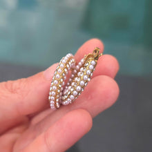 Load image into Gallery viewer, READY TO SHIP Freshwater Pearl Hoop Earrings - Gold Plated FJD$
