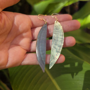 READY TO SHIP Mother of Pearl Earrings - Gold Plated FJD$