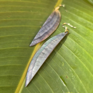 READY TO SHIP Mother of Pearl Earrings - Gold Plated FJD$