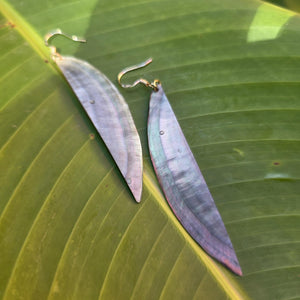 READY TO SHIP Mother of Pearl Earrings - Gold Plated FJD$