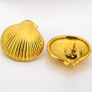 READY TO SHIP Shell Stud Earrings - Gold Plated FJD$