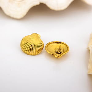 READY TO SHIP Shell Stud Earrings - Gold Plated FJD$