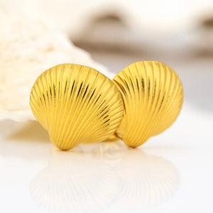 READY TO SHIP Shell Stud Earrings - Gold Plated FJD$