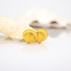 READY TO SHIP Shell Stud Earrings - Gold Plated FJD$