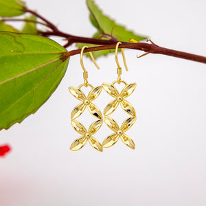 READY TO SHIP Frangipani Bua Earrings - 18k Gold Vermeil FJD$