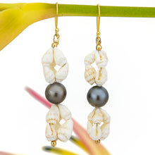 Load image into Gallery viewer, CONTACT US TO RECREATE THIS SOLD OUT STYLE Civa Fiji Pearl &amp; Shell Earrings - 18k Gold Vermeil FJD$
