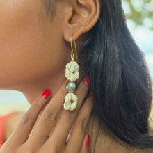Load image into Gallery viewer, READY TO SHIP Civa Fiji Pearl &amp; Shell Earrings - 18k Gold Vermeil FJD$
