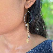 Load image into Gallery viewer, READY TO SHIP Freshwater Pearl &amp; Shell Fishing Line Earrings - 18k Gold Vermeil FJD$
