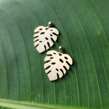 Load image into Gallery viewer, READY TO SHIP Monstera Stud Earrings - 18k Gold Vermeil FJD$
