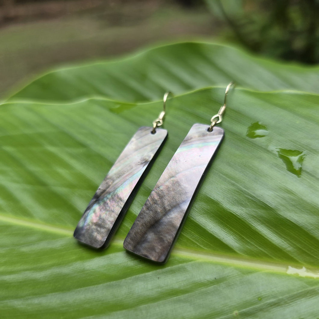 READY TO SHIP Mother of Pearl Earrings - 18k Gold Vermeil FJD$