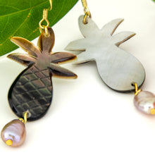 Load image into Gallery viewer, READY TO SHIP Mother of Pearl Earrings with Freshwater Pearl - 18k Gold Vermeil FJD$
