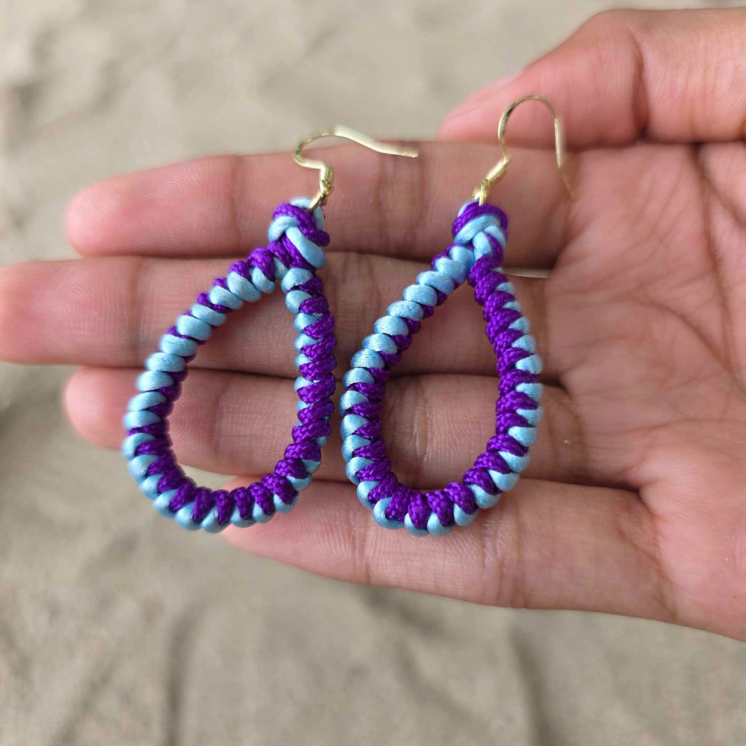 READY TO SHIP Snake Knot Earrings - Nylon & 18k Gold Vermeil FJD$
