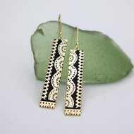 Fiji Tapa Earrings in 18k Gold Vermeil - FJD$