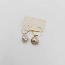 Load image into Gallery viewer, READY TO SHIP Keshi Pearl Sleeper Earrings in 14k Solid Gold FJD$
