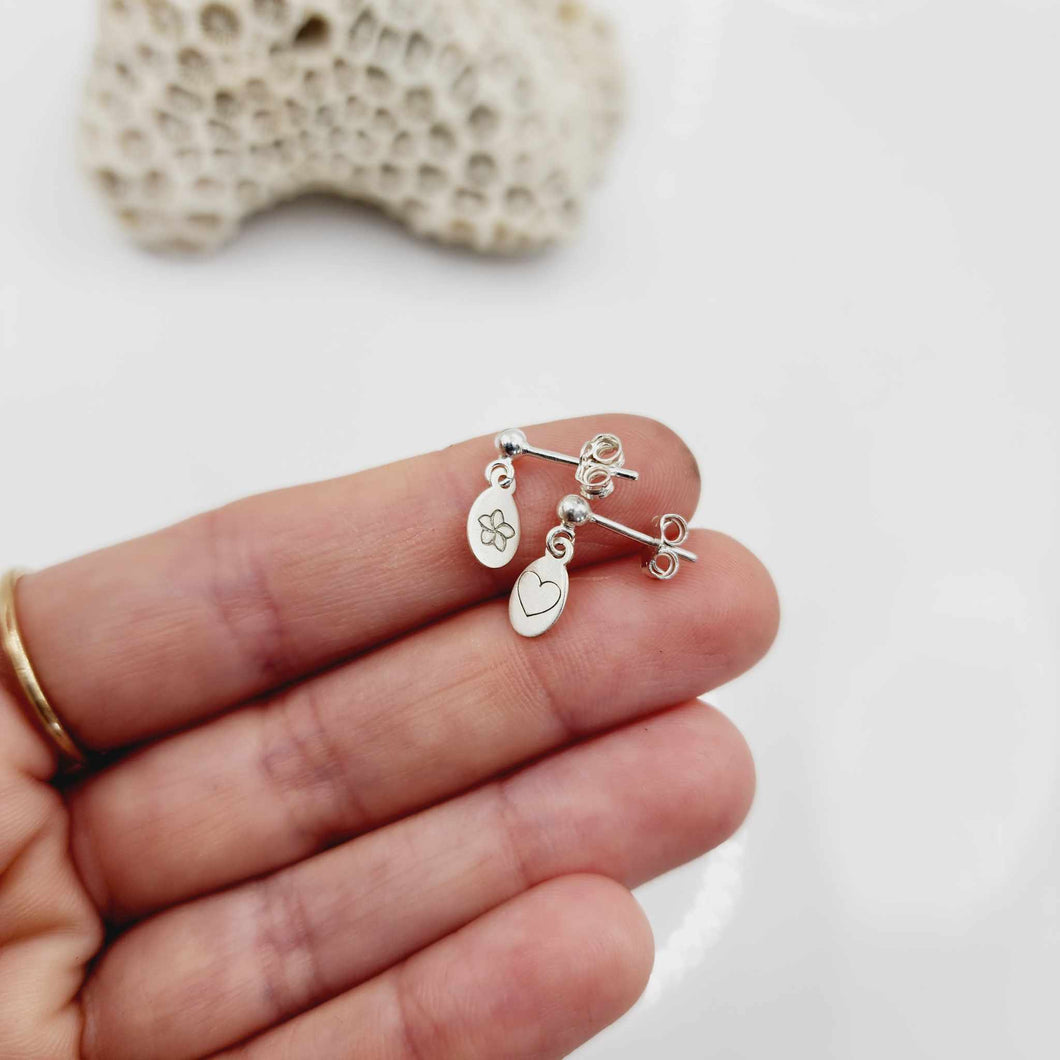 CUSTOM ENGRAVABLE Stud Earrings -  925 Sterling Silver FJD$