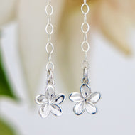 READY TO SHIP Frangipani Charm Drop Earrings - 925 Sterling Silver FJD$