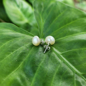 READY TO SHIP - Fiji Keshi Pearl Stud Earrings - 925 Sterling Silver FJD$