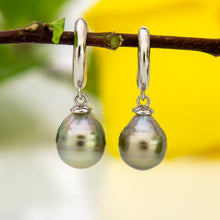 Load image into Gallery viewer, CONTACT US TO RECREATE THIS SOLD OUT STYLE Fiji Pearl Huggie Earrings - 925 Sterling Silver FJD$

