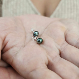 READY TO SHIP Fiji Keshi Pearl Stud Earrings - 925 Sterling Silver FJD$