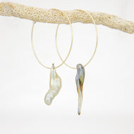 READY TO SHIP Fiji Keshi Pearl Hoop Earrings - 925 Sterling Silver FJD$